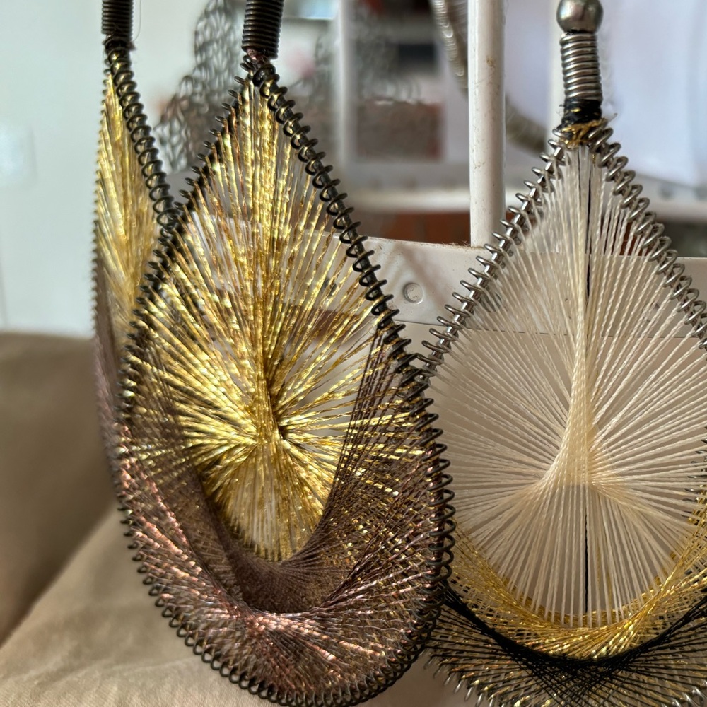 NWOT~ Gold, Silver & Black Teardrop Earrings